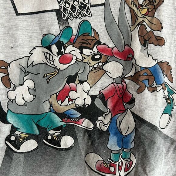 Vintage 1994 Graphic Tank Top - Warner Bros Basketball - Men's M Single Stitch - Picture 4 of 16